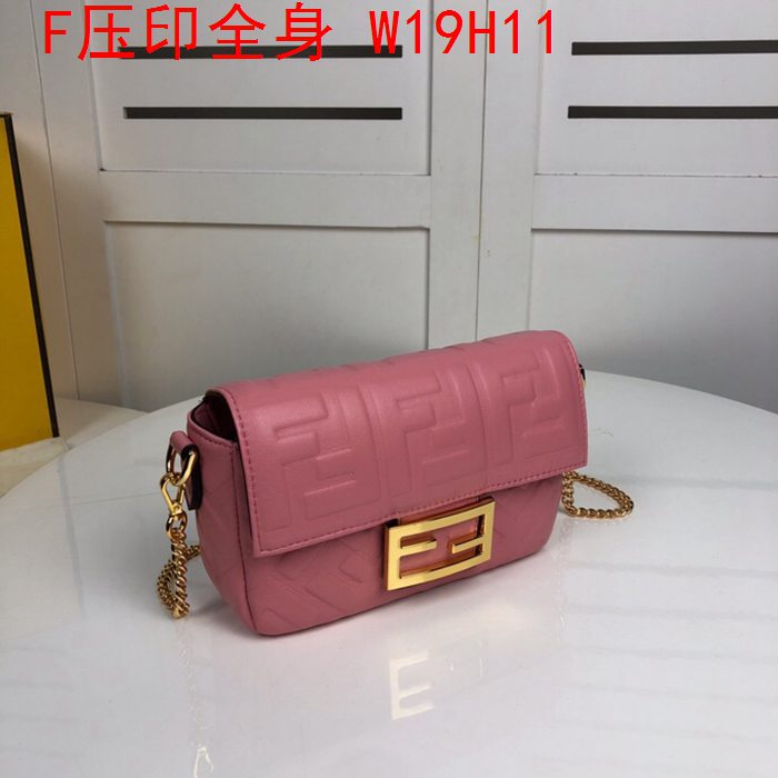 Fendi Bags full embossed F Logo Pink